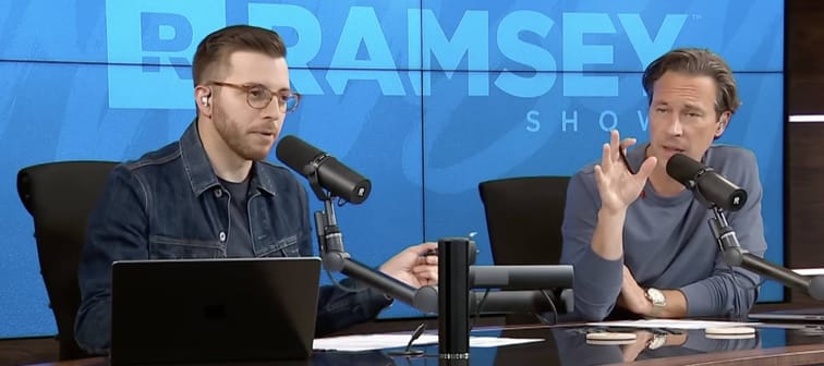 Ramsey Show hosts taking a call