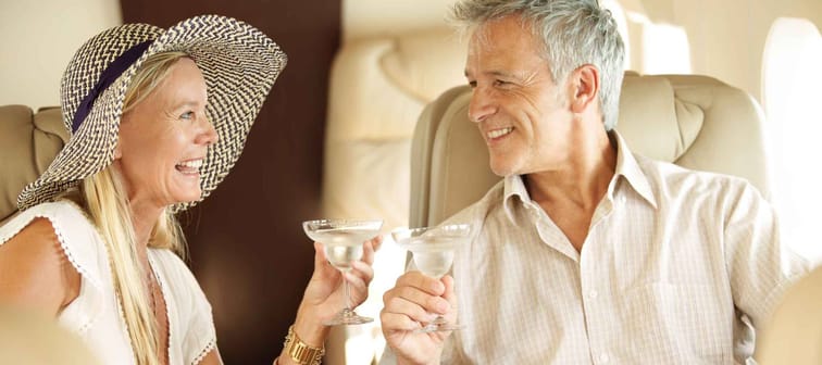 Older couple celebrating