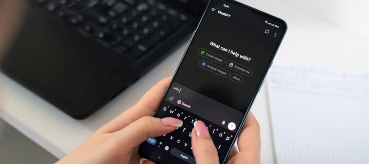 Person using ChatGPT on their phone