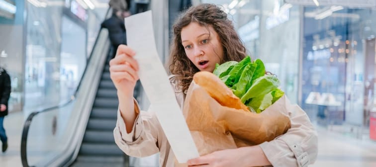 Woman with groceries