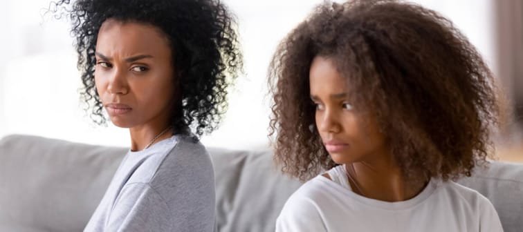 Mother and daughter mad at each other